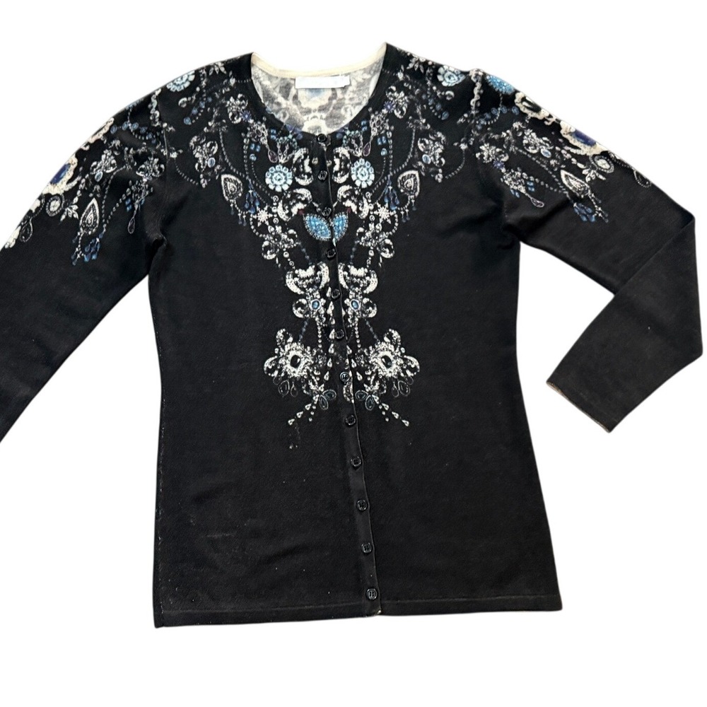 Anne Fontaine Cardigan Soniela Chandelier Ornate Parisian Sz 42 US 10  Romance